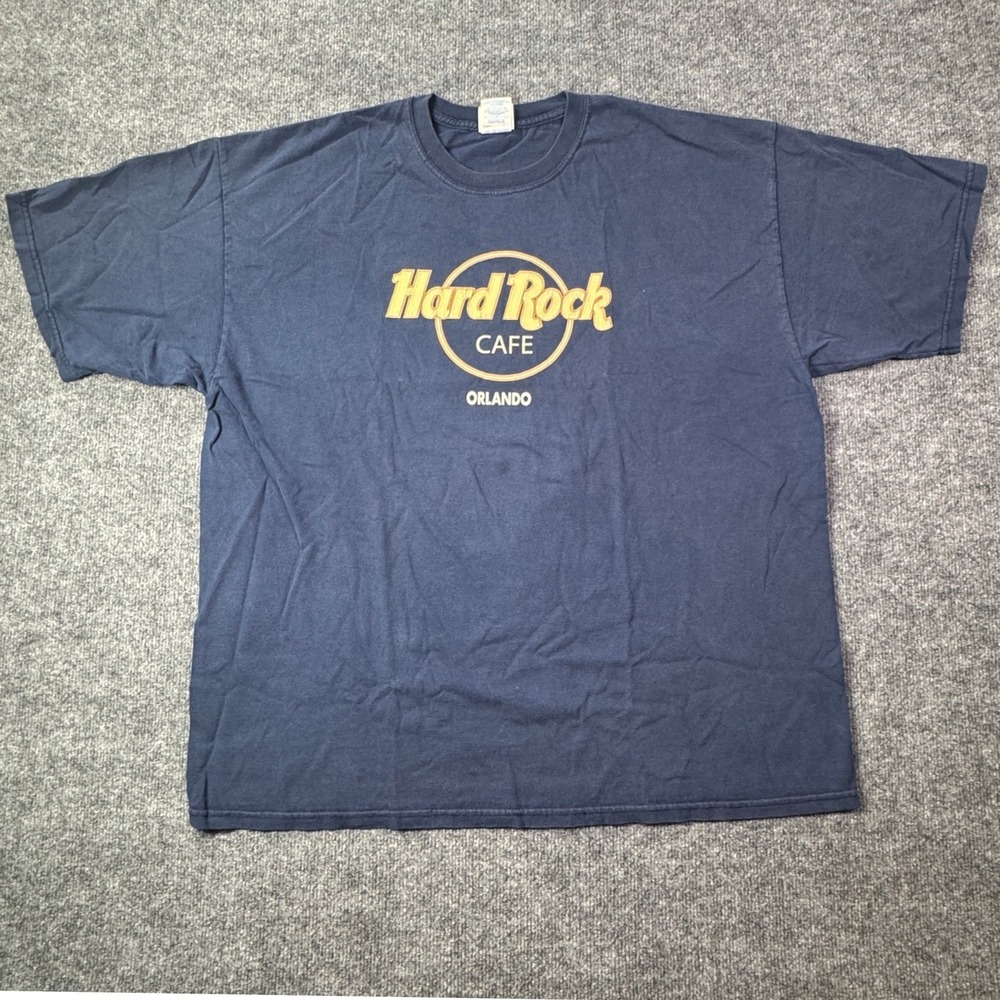 Hard Rock Cafe Mens XXL Blue Orlando Graphic T Shirt